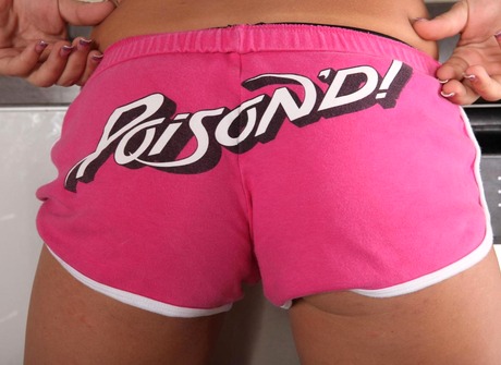 Hot and horny coed Alyssa fingers her pussy in the kitchen - 4 of 15