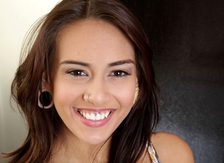 Skinny latina girl Janice spreading tight pink pussy - 2 of 16