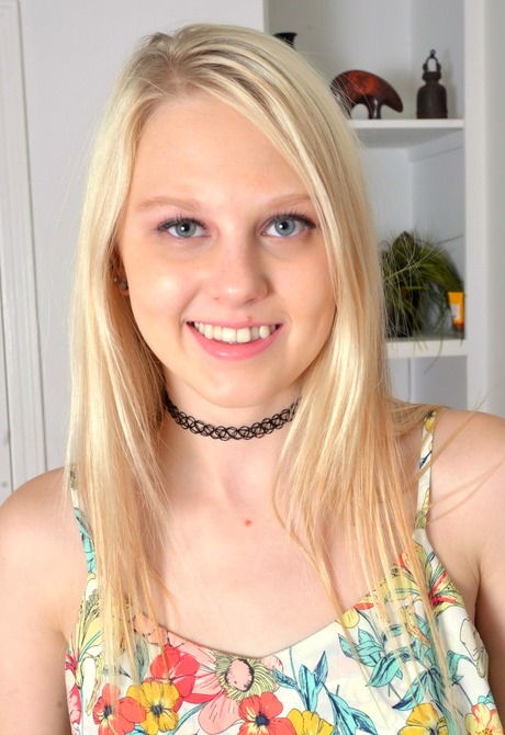 Cute blonde teen Lily Rader strips and spreads in her room - 2 of 16