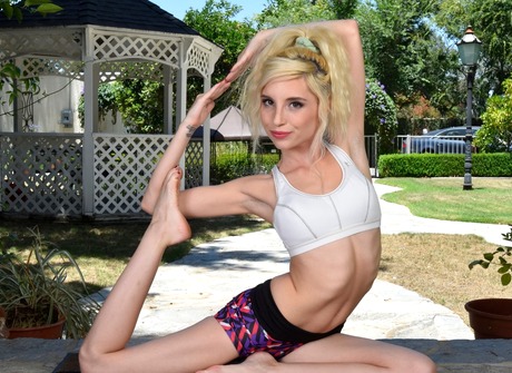 Sweet little blonde Piper gets naked and naughty outdoors - 2 of 16