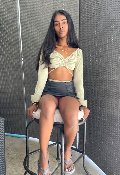 Sexy Black beauty Fae Love with her pink pussy and thin body