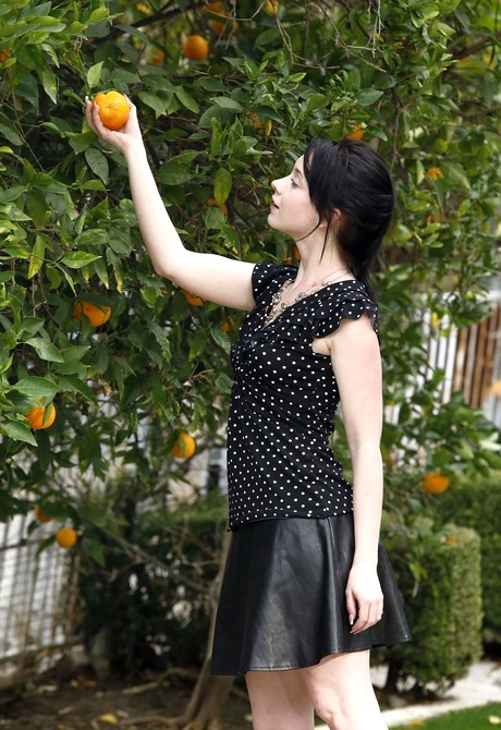 Pale skin amateur Athena Rayne showing pussy outdoors - 4 of 16