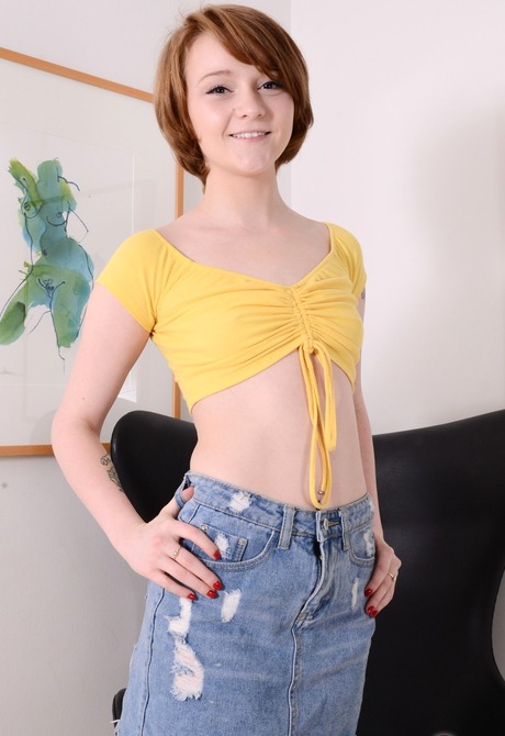 Cute petite redhead teen Lucy Valentine getting naked - 1 of 16