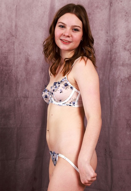 Cute teen Adrianna Jade sharing perky petite body and small tits