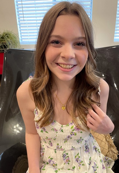 Small tits cutie Adrianna Jade looking cute teasing naked in bedroom - 3 of 16