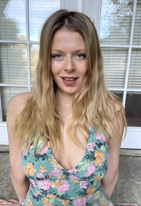 Busty blonde babe Sahara Skye teasing in sexy dress and spreading pussy - 3 of 16