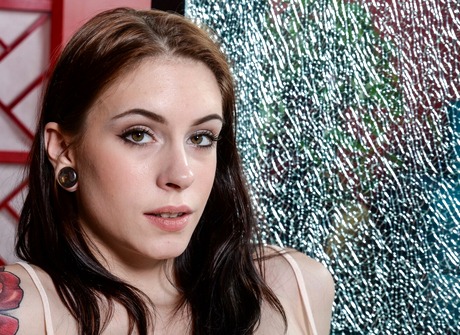 Brunette Anna De Ville in lingerie teases by spreading nice ass and giving sexy closeups - 10 of 16