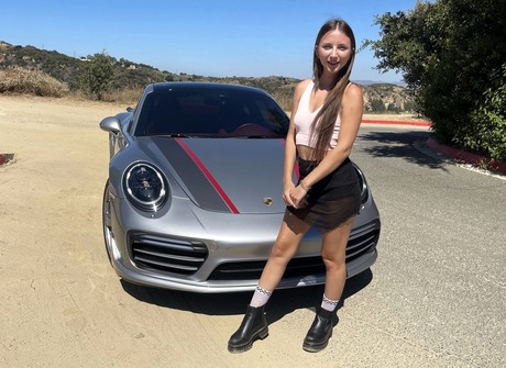 Macy Meadows having fun exhibiting her small boobs and shaved pussy - 3 of 16